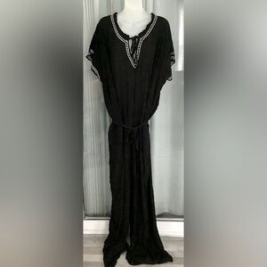 Curations black with white Printed Gauze Jumpsuit